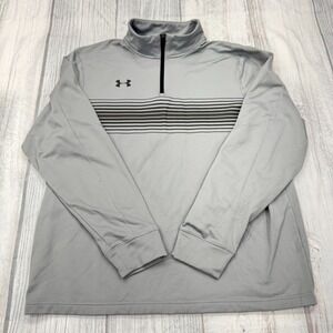 Under Armour Qualifier Novelty Zip Pullover L Gray UA All Season Gear Golf Mens